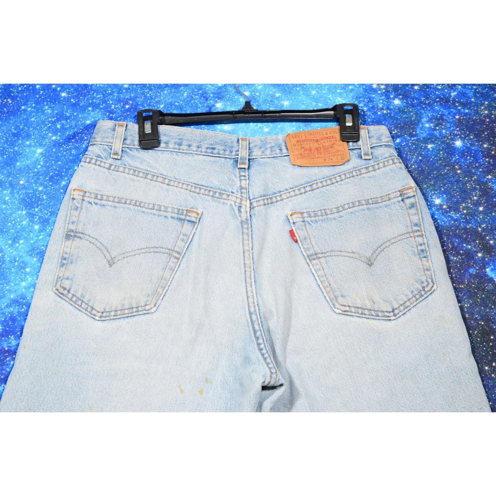 Vintage Levis Relaxed Straight Leg Jeans Mens 34x32 Light Wash Blue Denim - Picture 4 of 10